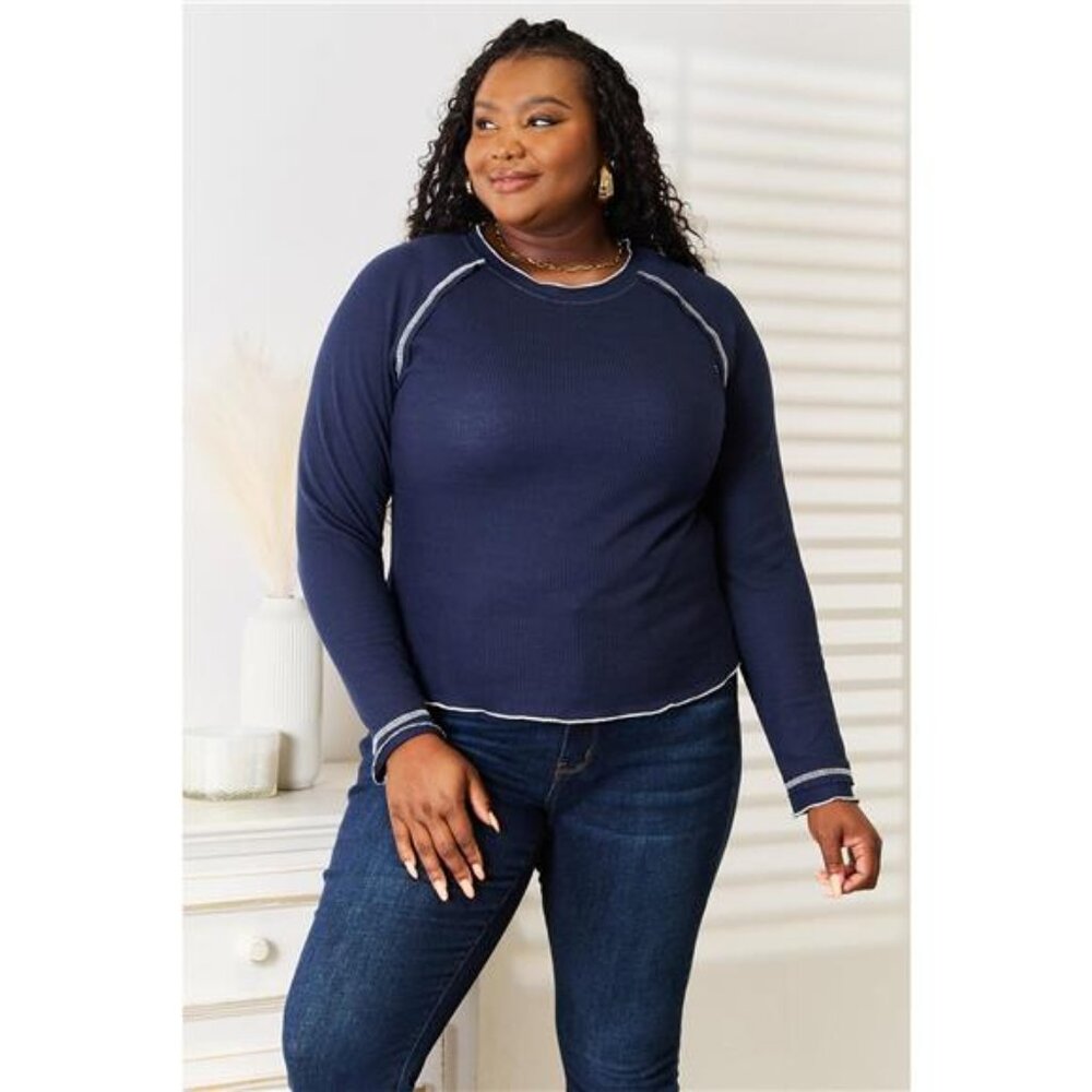 Basic Bae Long Raglan Sleeve Round Neck Top - Picture 15 of 16